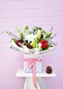 Christmas flower box gift – fresh red and white flowers